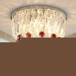 Σύγχρονα Round Flush Mount Crystal φώτα οροφής