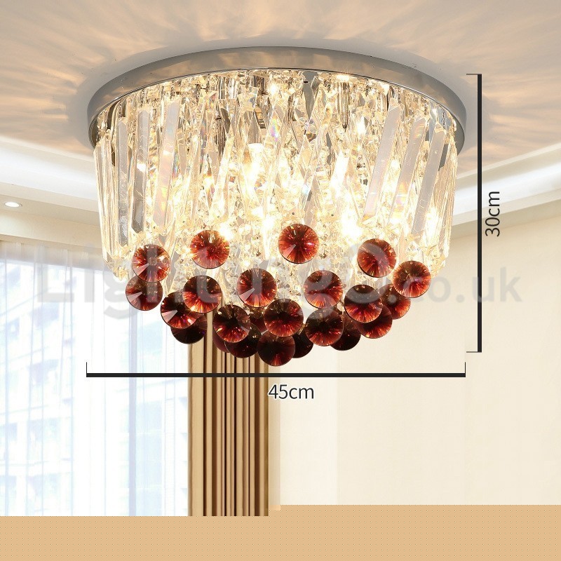 Σύγχρονα Round Flush Mount Crystal φώτα οροφής