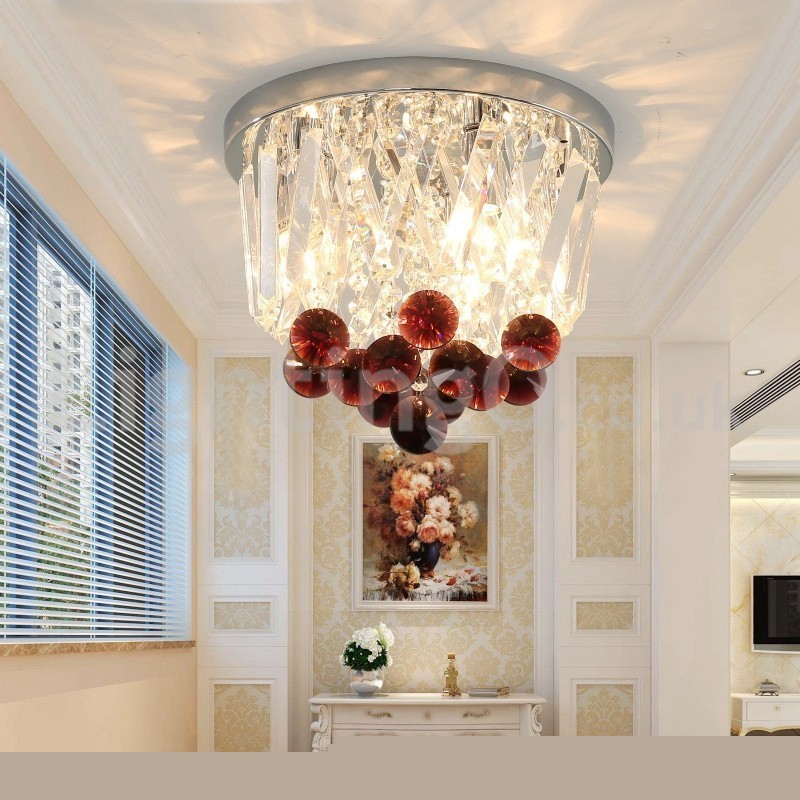 Σύγχρονα Round Flush Mount Crystal φώτα οροφής