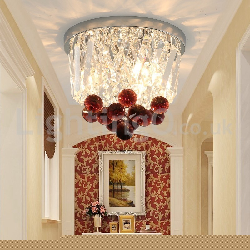 Σύγχρονα Round Flush Mount Crystal φώτα οροφής