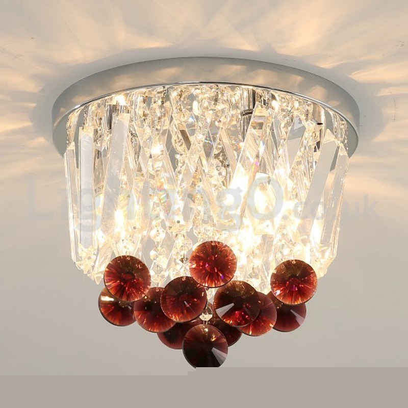 Σύγχρονα Round Flush Mount Crystal φώτα οροφής