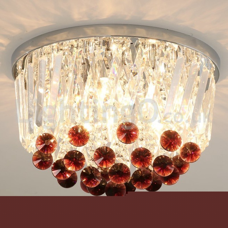 Σύγχρονα Round Flush Mount Crystal φώτα οροφής