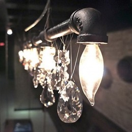 Βορειοαμερικανικό στυλ Creative 5 Light Chandeliert In Pipe Design