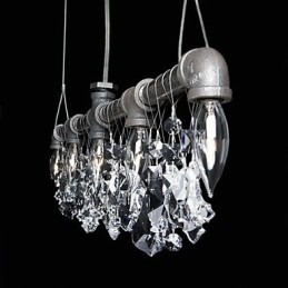 Βορειοαμερικανικό στυλ Creative 5 Light Chandeliert In Pipe Design