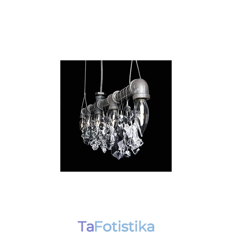 Βορειοαμερικανικό στυλ Creative 5 Light Chandeliert In Pipe Design