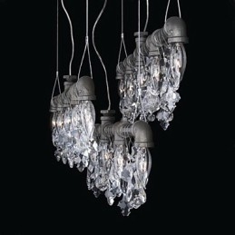 Βορειοαμερικανικό στυλ Creative 5 Light Chandeliert In Pipe Design