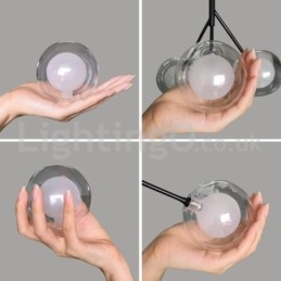 Πολυέλαιος Nordic Style Magic Bean Μικρός, διαφανής, διαφανής γυάλινος πολυέλαιος με μπάλα με φυσαλίδες