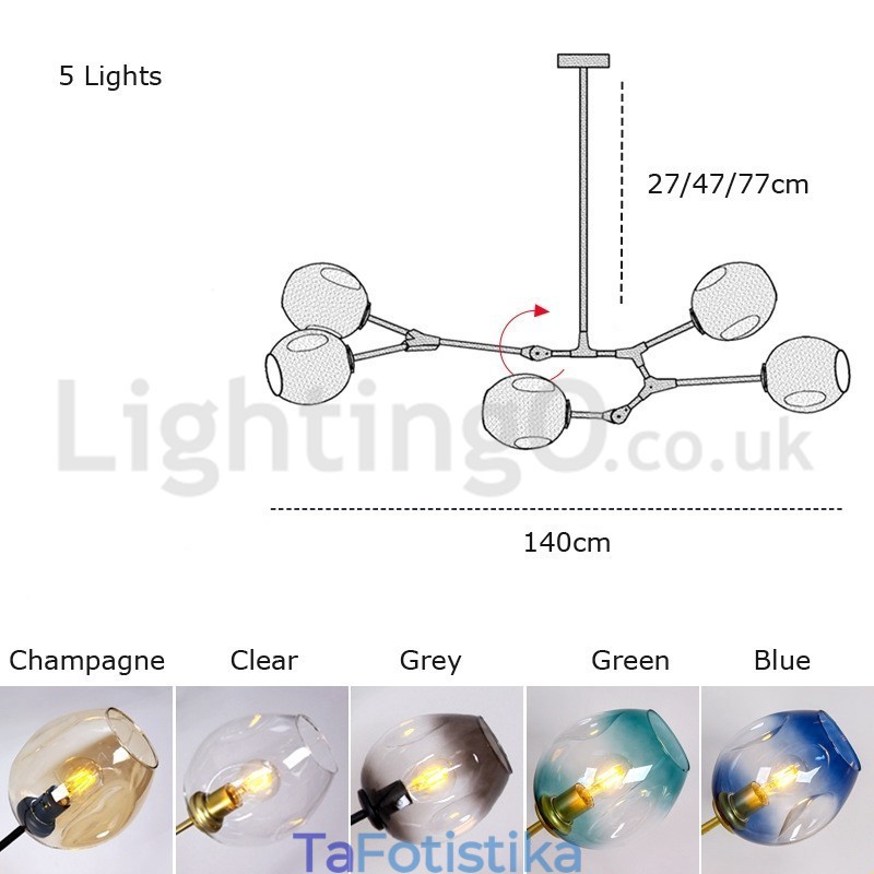 Nordic Modern Magic Bean Glass Chandelier Molecular Chandelier