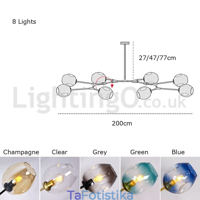 Nordic Modern Magic Bean Glass Chandelier Molecular Chandelier