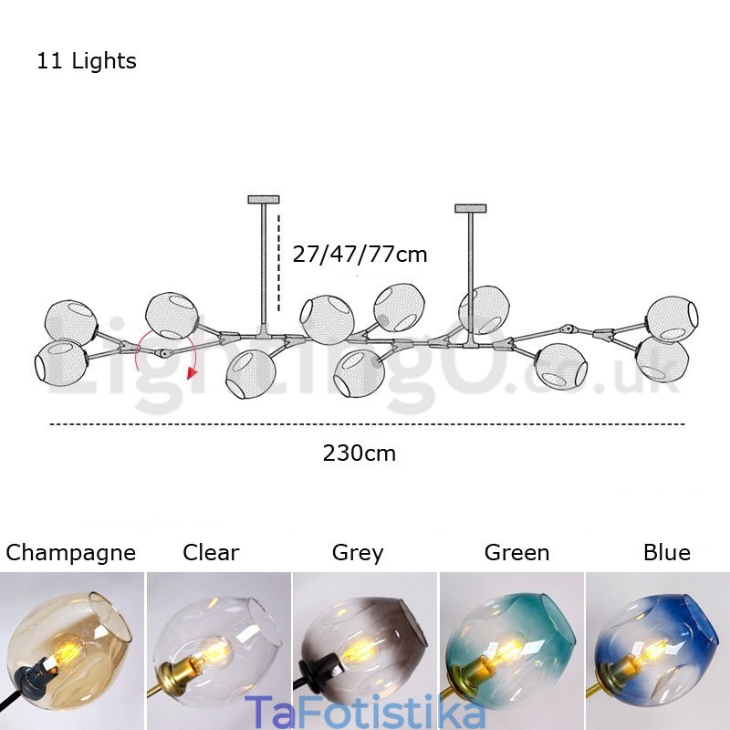 Nordic Modern Magic Bean Glass Chandelier Molecular Chandelier