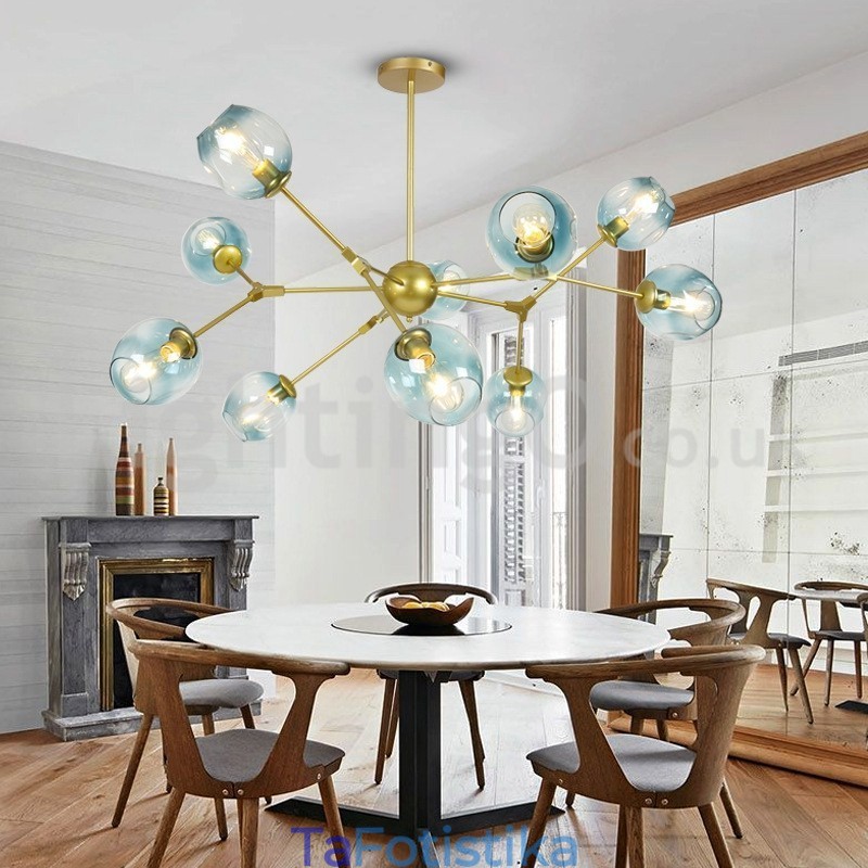Nordic Postmodern Molecular Magic Bean Chandelier Cafe