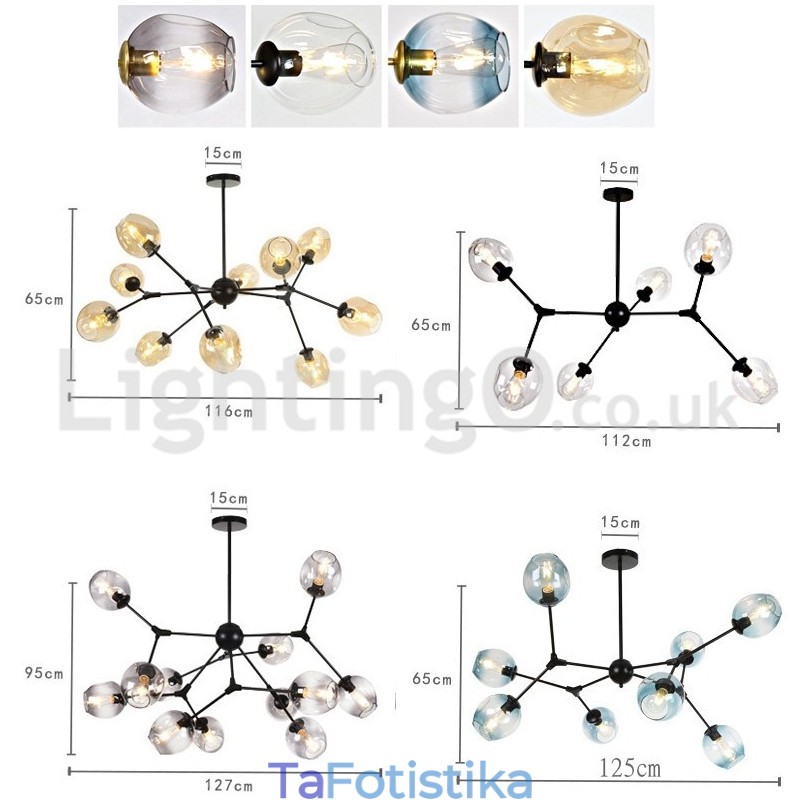 Nordic Postmodern Molecular Magic Bean Chandelier Cafe