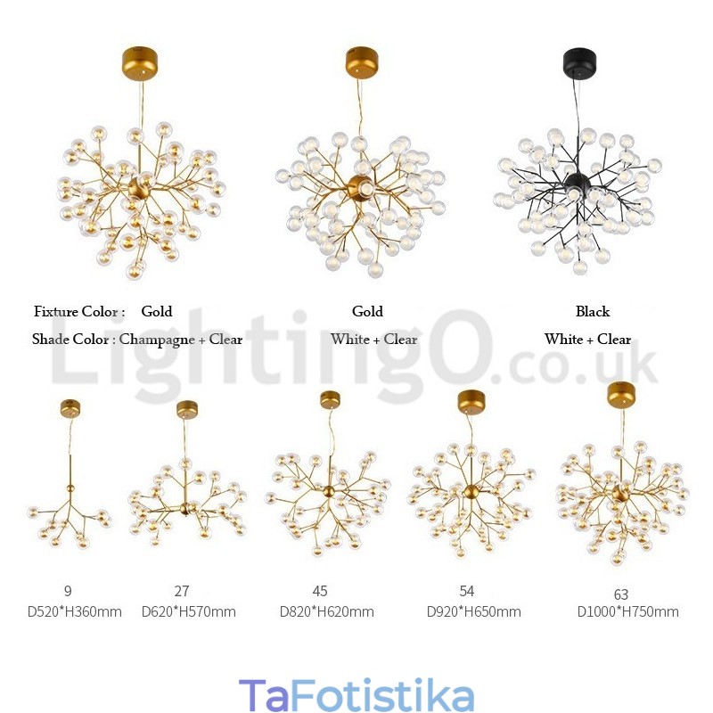 Nordic Postmodern Molecular Bubble Chandelier Γυάλινος πολυέλαιος