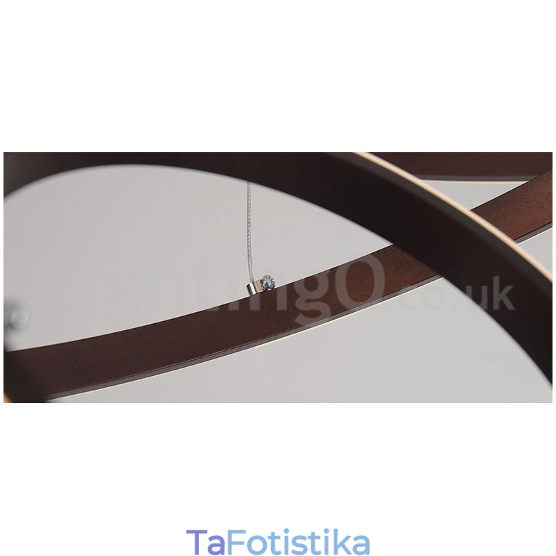 Φωτιστικό κρεμαστό φως έξω από τους κύκλους με δυνατότητα ρύθμισης φωτός με μοντέρνα σχεδίαση δαχτυλίδια με τηλεχειριστήριο