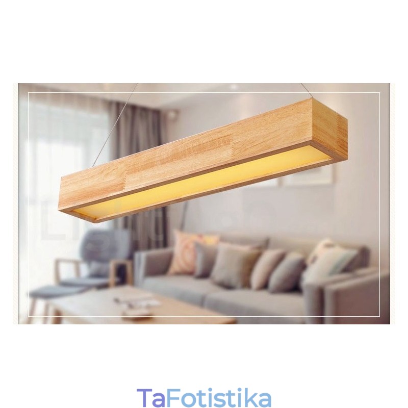 Ξύλο Μοντέρνο Μακρύ Κρεμαστό Φωτιστικό