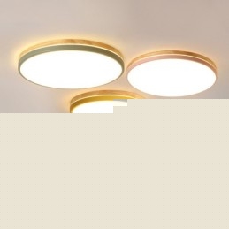 Dimmable Εξαιρετικά λεπτό πολλαπλών χρωμάτων Στρογγυλό ξύλινο φωτιστικό οροφής με ακρυλικό φωτιστικό οροφής σκιάστρου σκανδιναβικού στυλ