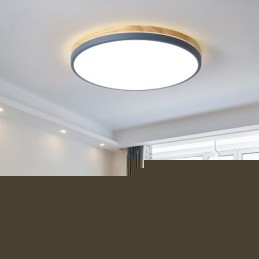 Dimmable Εξαιρετικά λεπτό πολλαπλών χρωμάτων Στρογγυλό ξύλινο φωτιστικό οροφής με ακρυλικό φωτιστικό οροφής σκιάστρου σκανδιναβικού στυλ