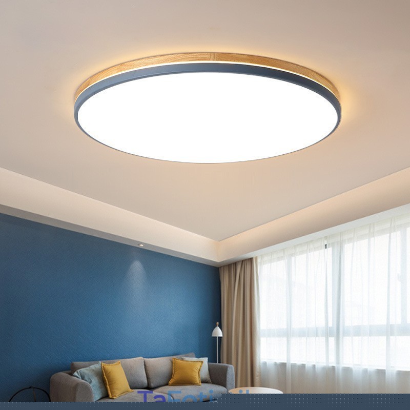 Dimmable Εξαιρετικά λεπτό πολλαπλών χρωμάτων Στρογγυλό ξύλινο φωτιστικό οροφής με ακρυλικό φωτιστικό οροφής σκιάστρου σκανδιναβικού στυλ