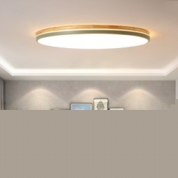 Dimmable Εξαιρετικά λεπτό πολλαπλών χρωμάτων Στρογγυλό ξύλινο φωτιστικό οροφής με ακρυλικό φωτιστικό οροφής σκιάστρου σκανδιναβικού στυλ