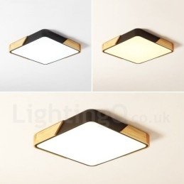 Dimmable Εξαιρετικά λεπτό τετράγωνο ξύλινο φωτιστικό οροφής πολλαπλών χρωμάτων με ακρυλικό φωτιστικό οροφής σκανδιναβικού στυλ