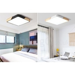 Dimmable Εξαιρετικά λεπτό τετράγωνο ξύλινο φωτιστικό οροφής πολλαπλών χρωμάτων με ακρυλικό φωτιστικό οροφής σκανδιναβικού στυλ