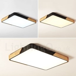 Dimmable Εξαιρετικά λεπτό πολύχρωμο ορθογώνιο ξύλινο φωτιστικό οροφής με ακρυλικό φωτιστικό οροφής σκανδιναβικού στυλ