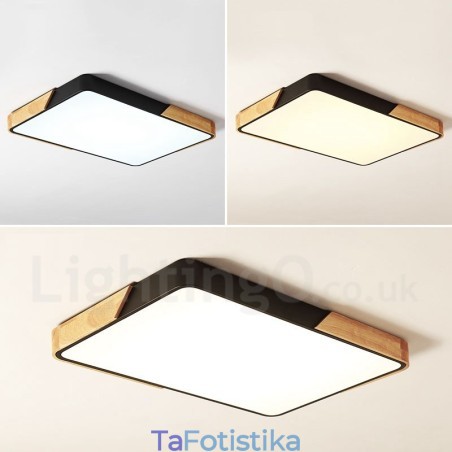 Dimmable Εξαιρετικά λεπτό πολύχρωμο ορθογώνιο ξύλινο φωτιστικό οροφής με ακρυλικό φωτιστικό οροφής σκανδιναβικού στυλ Dimmable Εξαιρετικά λεπτό πολύχρωμο ορθογώνιο ξύλινο φωτιστικό οροφής με ακρυλικό φωτιστικό οροφής σκανδιναβικού στυλ