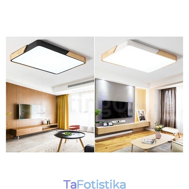 Dimmable Εξαιρετικά λεπτό πολύχρωμο ορθογώνιο ξύλινο φωτιστικό οροφής με ακρυλικό φωτιστικό οροφής σκανδιναβικού στυλ