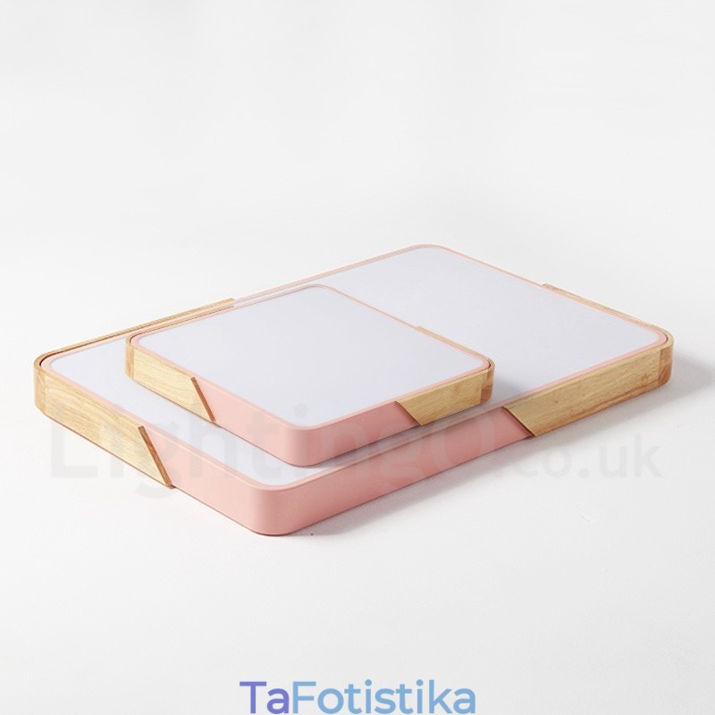 Dimmable Εξαιρετικά λεπτό πολύχρωμο ορθογώνιο ξύλινο φωτιστικό οροφής με ακρυλικό φωτιστικό οροφής σκανδιναβικού στυλ