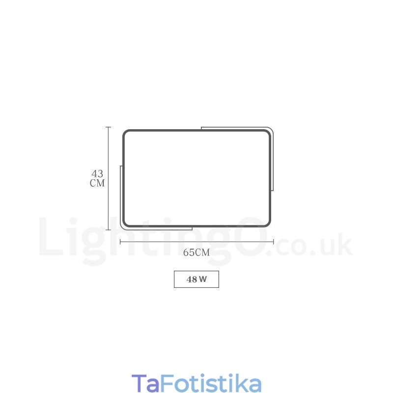 Dimmable Εξαιρετικά λεπτό πολύχρωμο ορθογώνιο ξύλινο φωτιστικό οροφής με ακρυλικό φωτιστικό οροφής σκανδιναβικού στυλ
