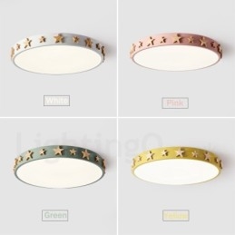 Dimmable Εξαιρετικά λεπτό πολύχρωμο κυκλικό ξύλινο φωτιστικό οροφής με ακρυλικό φωτιστικό οροφής σκανδιναβικού στυλ