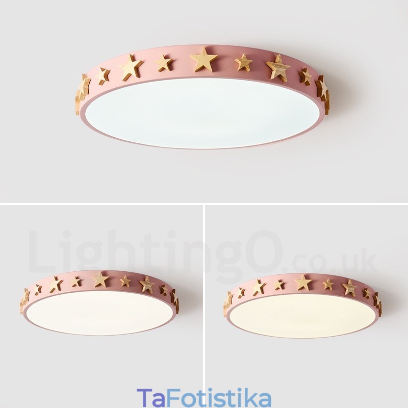 Dimmable Εξαιρετικά λεπτό πολύχρωμο κυκλικό ξύλινο φωτιστικό οροφής με ακρυλικό φωτιστικό οροφής σκανδιναβικού στυλ
