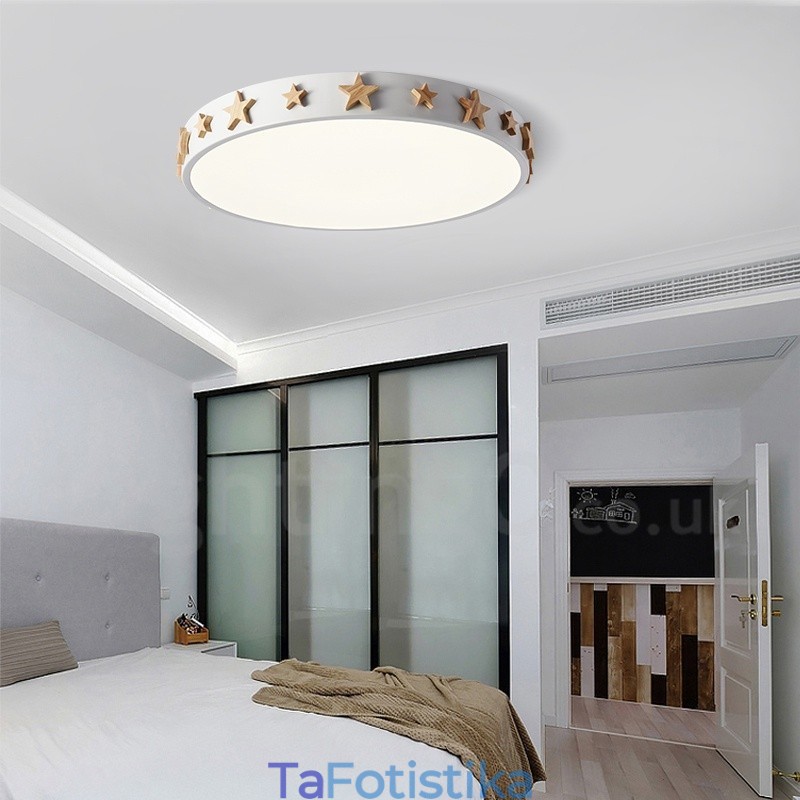 Dimmable Εξαιρετικά λεπτό πολύχρωμο κυκλικό ξύλινο φωτιστικό οροφής με ακρυλικό φωτιστικό οροφής σκανδιναβικού στυλ