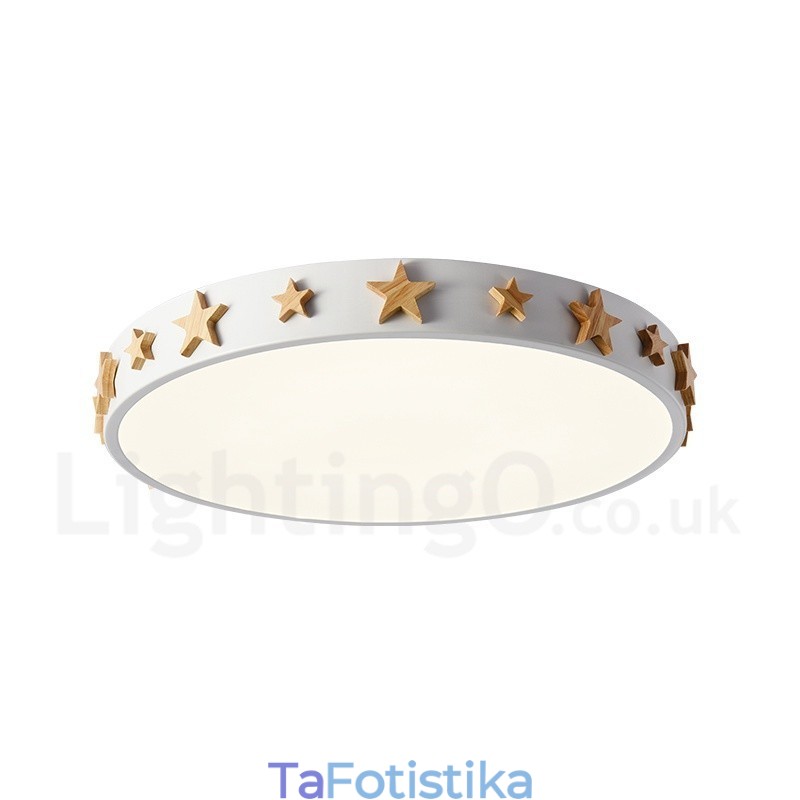 Dimmable Εξαιρετικά λεπτό πολύχρωμο κυκλικό ξύλινο φωτιστικό οροφής με ακρυλικό φωτιστικό οροφής σκανδιναβικού στυλ