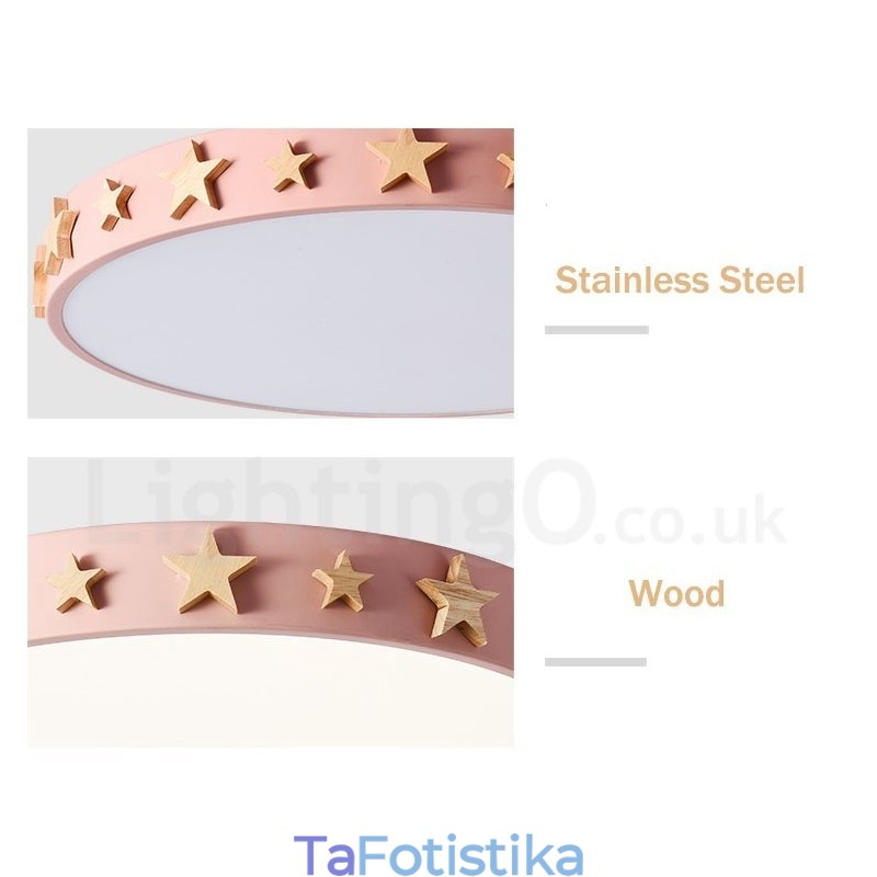 Dimmable Εξαιρετικά λεπτό πολύχρωμο κυκλικό ξύλινο φωτιστικό οροφής με ακρυλικό φωτιστικό οροφής σκανδιναβικού στυλ