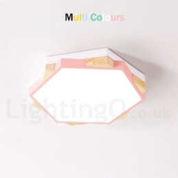 Dimmable Multi Colors εξάγωνο ξύλινο φωτιστικό οροφής με ακρυλικό φωτιστικό οροφής σκιάστρου σκανδιναβικού στυλ