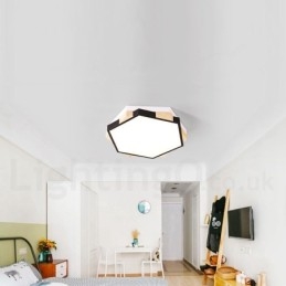 Dimmable Multi Colors εξάγωνο ξύλινο φωτιστικό οροφής με ακρυλικό φωτιστικό οροφής σκιάστρου σκανδιναβικού στυλ