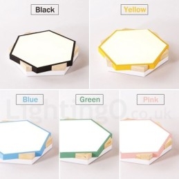 Dimmable Multi Colors εξάγωνο ξύλινο φωτιστικό οροφής με ακρυλικό φωτιστικό οροφής σκιάστρου σκανδιναβικού στυλ