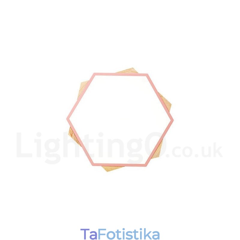 Dimmable Multi Colors εξάγωνο ξύλινο φωτιστικό οροφής με ακρυλικό φωτιστικό οροφής σκιάστρου σκανδιναβικού στυλ