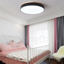 Dimmable Multi Colors κυκλικό ξύλινο φωτιστικό οροφής με ακρυλικό φωτιστικό οροφής σκιάστρου σκανδιναβικού στιλ