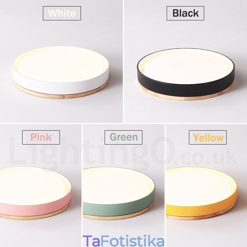 Dimmable Multi Colors κυκλικό ξύλινο φωτιστικό οροφής με ακρυλικό φωτιστικό οροφής σκιάστρου σκανδιναβικού στιλ