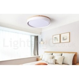 Dimmable Multi Colors κυκλικό ξύλινο φωτιστικό οροφής με ακρυλικό φωτιστικό οροφής σκιάστρου σκανδιναβικού στιλ