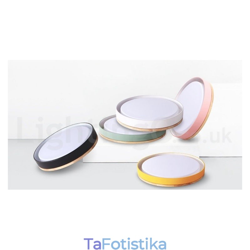 Dimmable Multi Colors κυκλικό ξύλινο φωτιστικό οροφής με ακρυλικό φωτιστικό οροφής σκιάστρου σκανδιναβικού στιλ