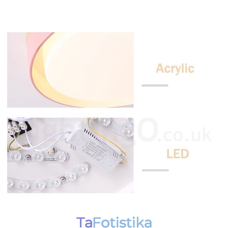 Dimmable Multi Colors κυκλικό ξύλινο φωτιστικό οροφής με ακρυλικό φωτιστικό οροφής σκιάστρου σκανδιναβικού στιλ