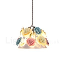 Κρεμαστό φωτιστικό οροφής Multi Colors Flower Macaron με κρεμαστό φωτιστικό από γυαλί απόχρωση