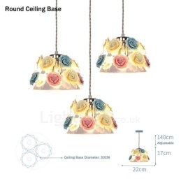 Κρεμαστό φωτιστικό οροφής Multi Colors Flower Macaron με κρεμαστό φωτιστικό από γυαλί απόχρωση