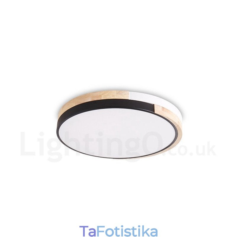 Dimmable Multi Colors στρογγυλό ξύλινο φωτιστικό οροφής με ακρυλικό φωτιστικό οροφής σκανδιναβικού στυλ