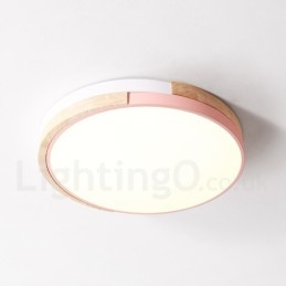 Dimmable Multi Colors στρογγυλό ξύλινο φωτιστικό οροφής με ακρυλικό φωτιστικό οροφής σκανδιναβικού στυλ