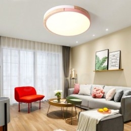 Dimmable Multi Colors στρογγυλό ξύλινο φωτιστικό οροφής με ακρυλικό φωτιστικό οροφής σκανδιναβικού στυλ