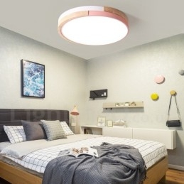 Dimmable Multi Colors στρογγυλό ξύλινο φωτιστικό οροφής με ακρυλικό φωτιστικό οροφής σκανδιναβικού στυλ